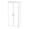 Wardrobe double door with half hanging space and half shelves